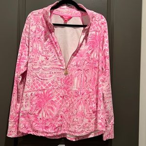 Lilly Pulitzer Skipper Popover Size XXL in Pink Blossom Palm Beach Paradise